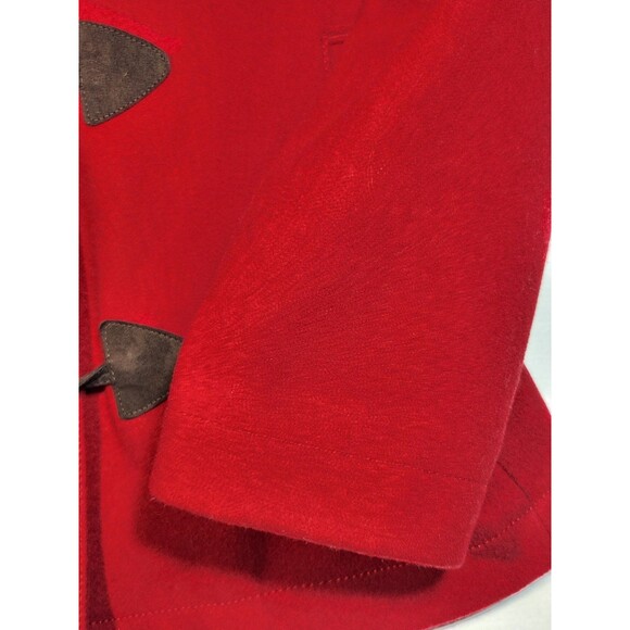 Gap Womens Medium Wool Blend Red Toggle Peacoat Festive Collared Pockets Lined - Picture 9 of 12